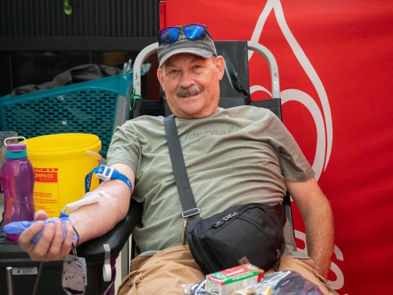 A man giving blood
