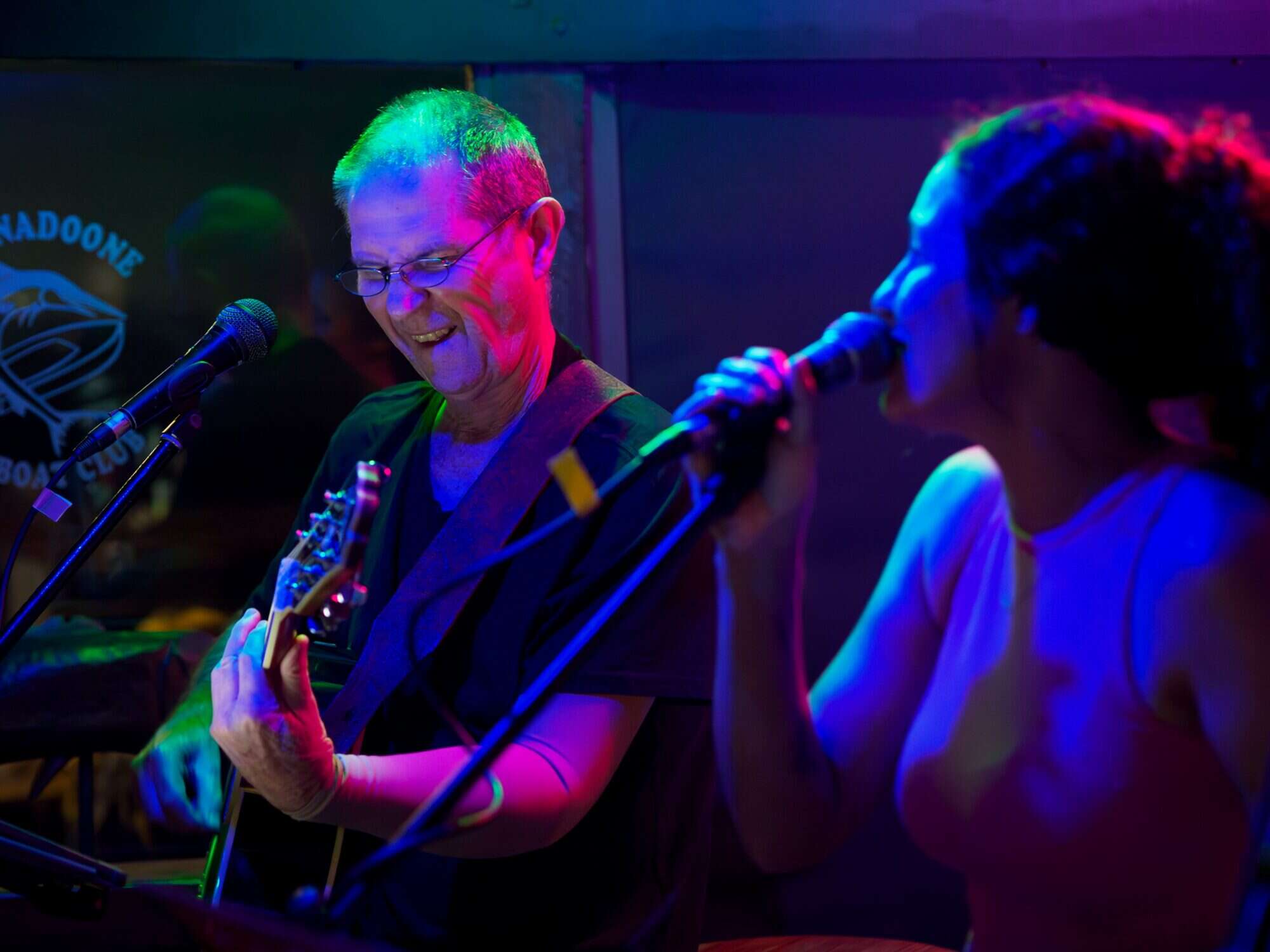Musicians performing on stage