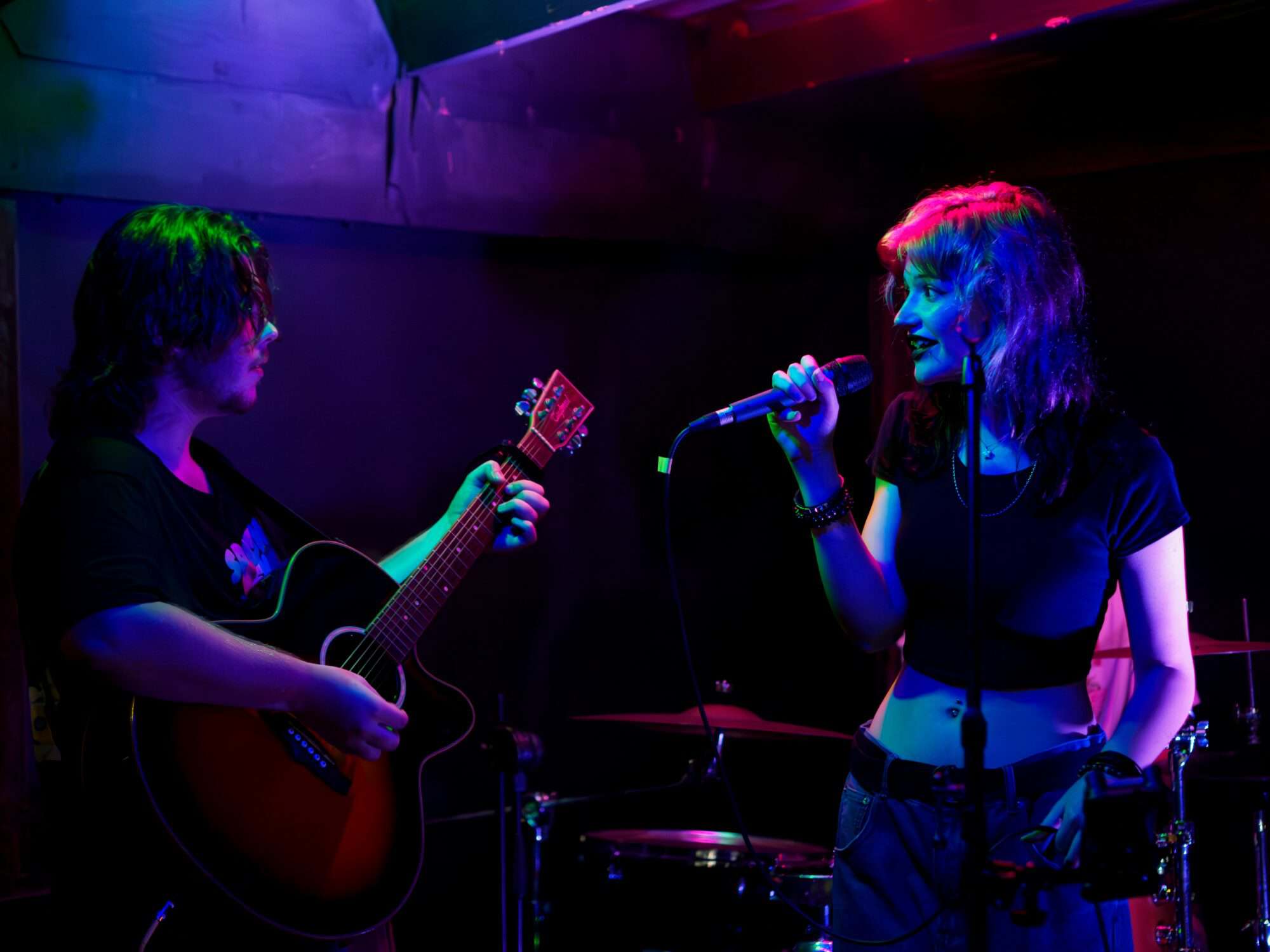 Musicians performing on stage