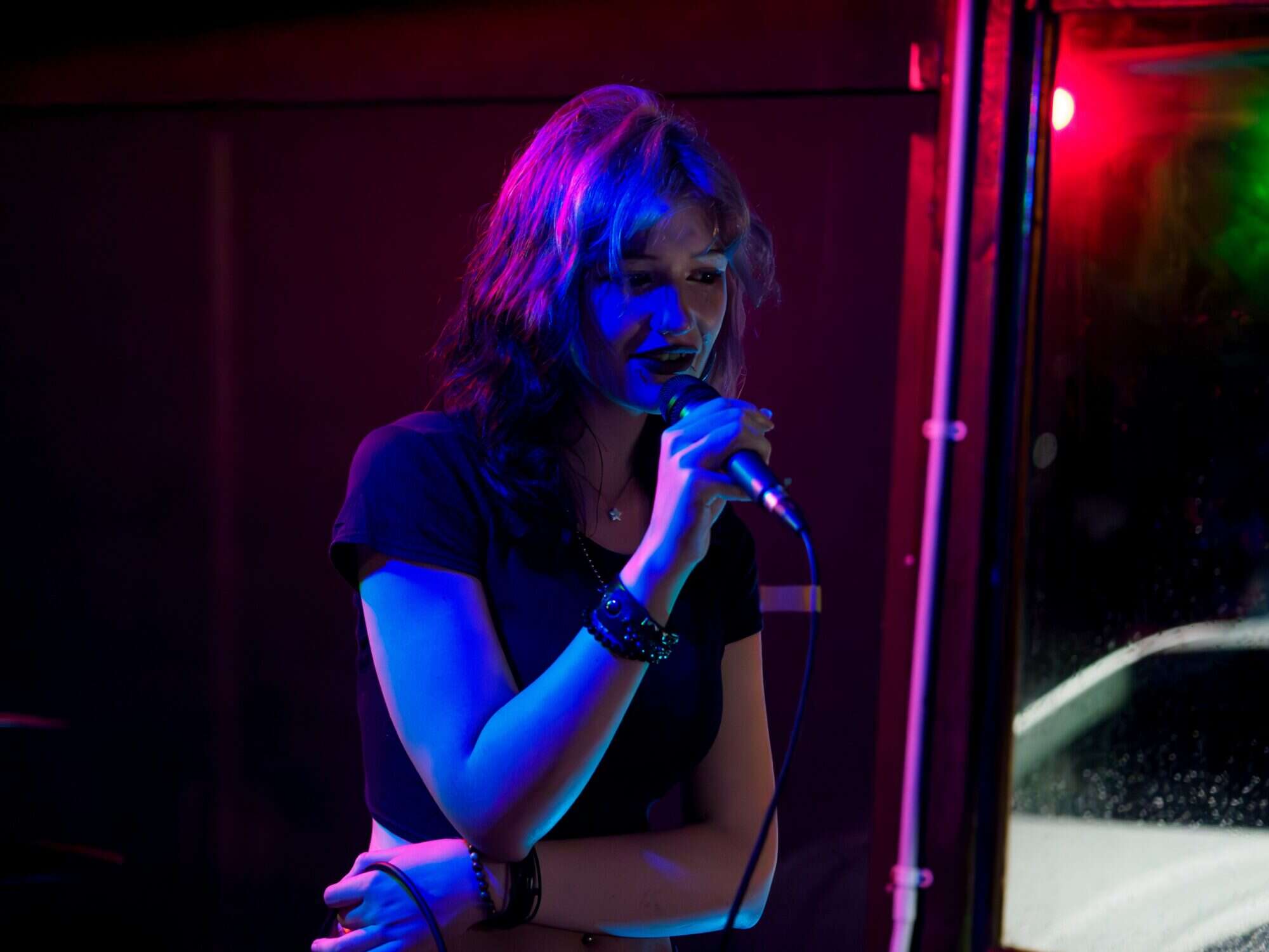 Musicians performing on stage