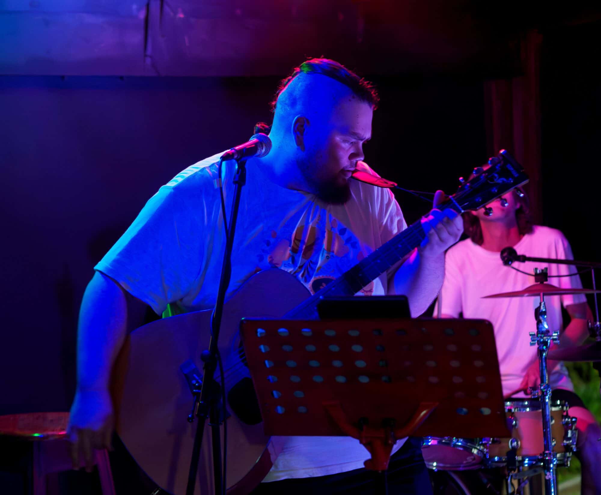 Musicians performing on stage