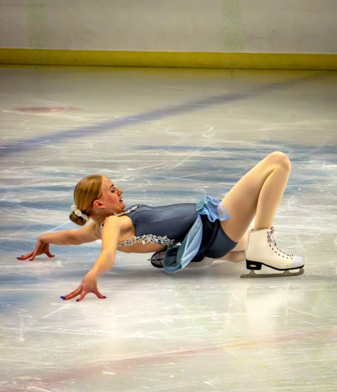 A figure skater performing on the ice.