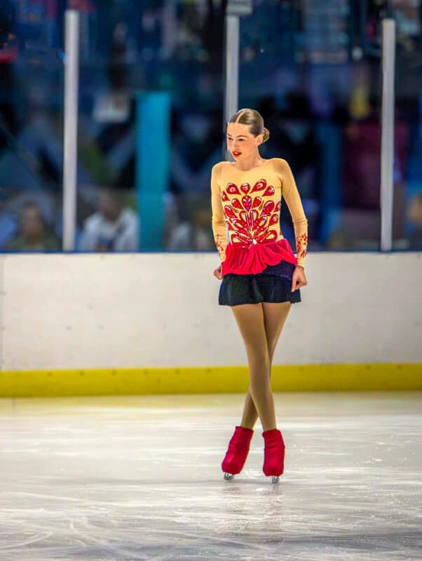 A figure skater performing on the ice.