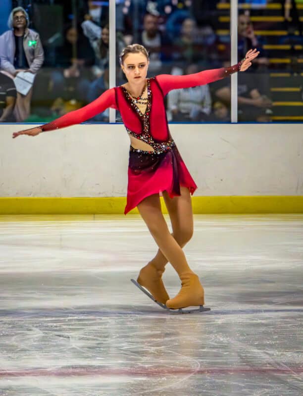 A figure skater performing on the ice.