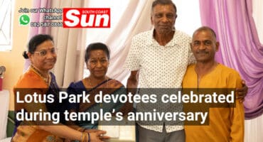 A group photograph of temple devotees