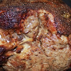A photo of roast lamb.