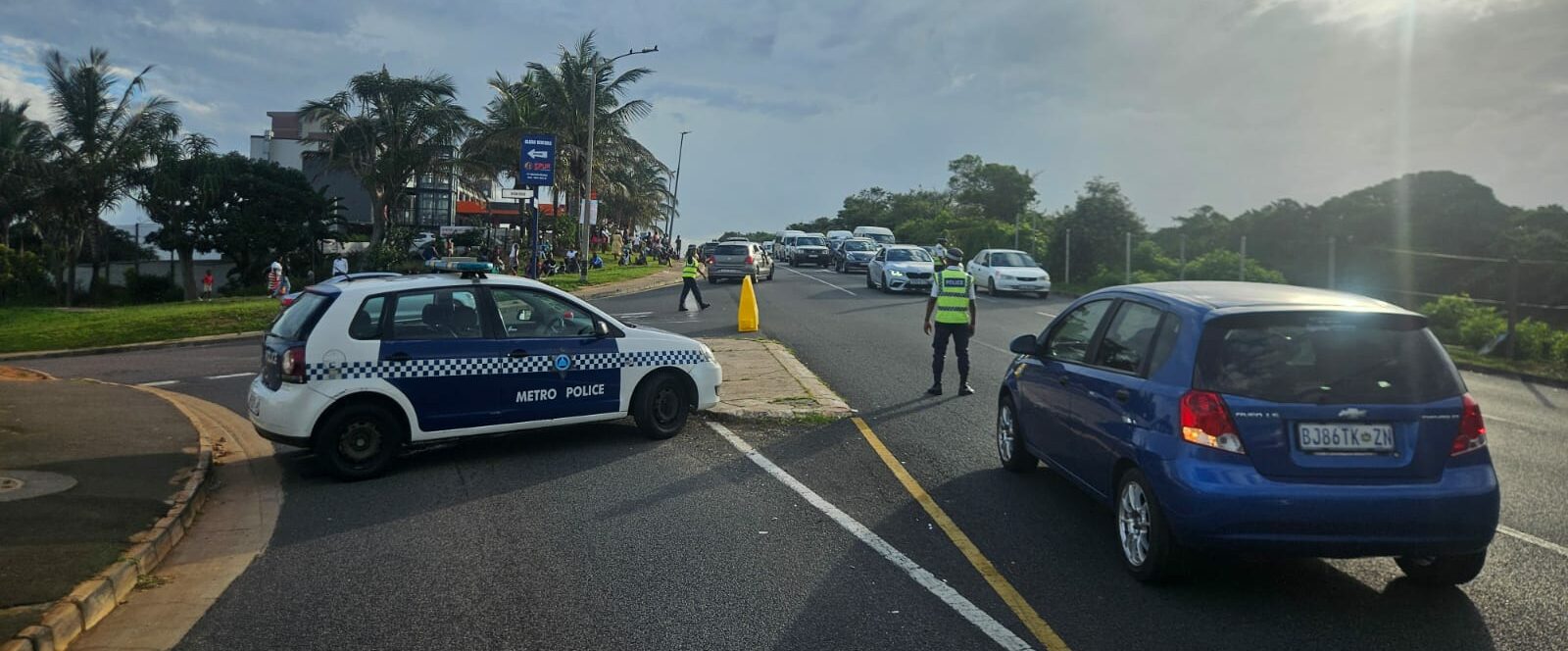 Metro police in Beach Road