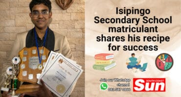 A learner with his awards and trophies