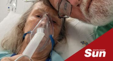 a woman and her husband in hospital