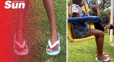 Children wearing flip flops