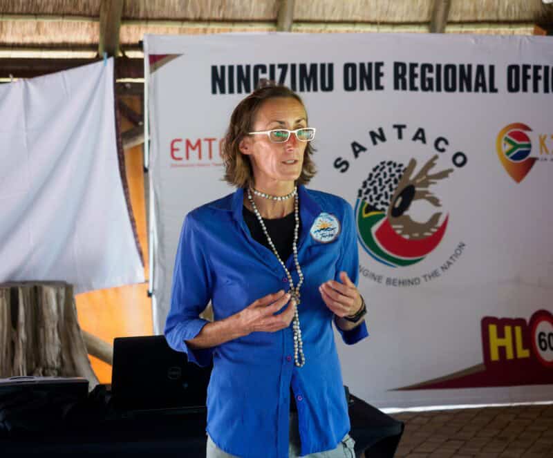 a person speaking to attendees