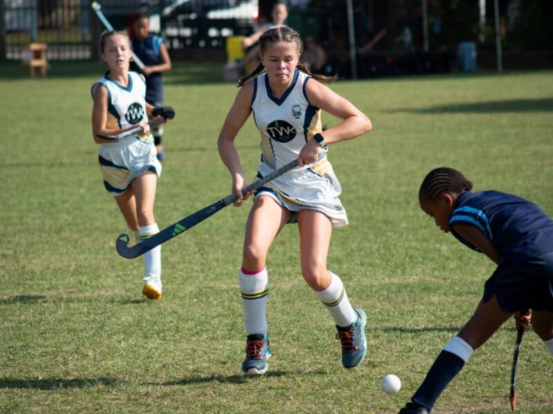 a hockey player on the field