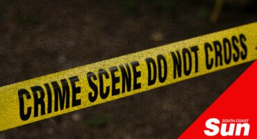 a stock image of a police do not cross sign