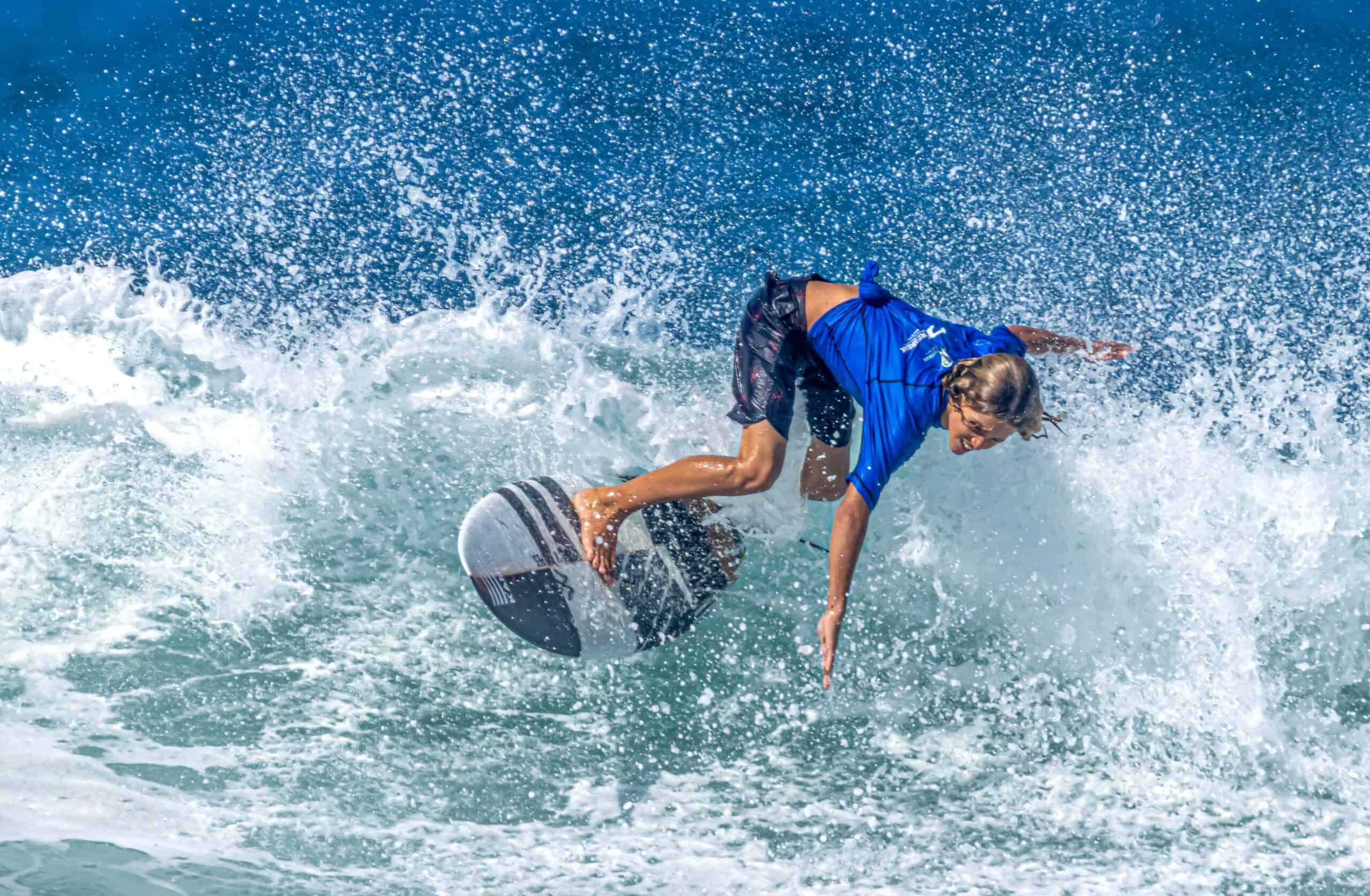 a surfer surfing in the ocean