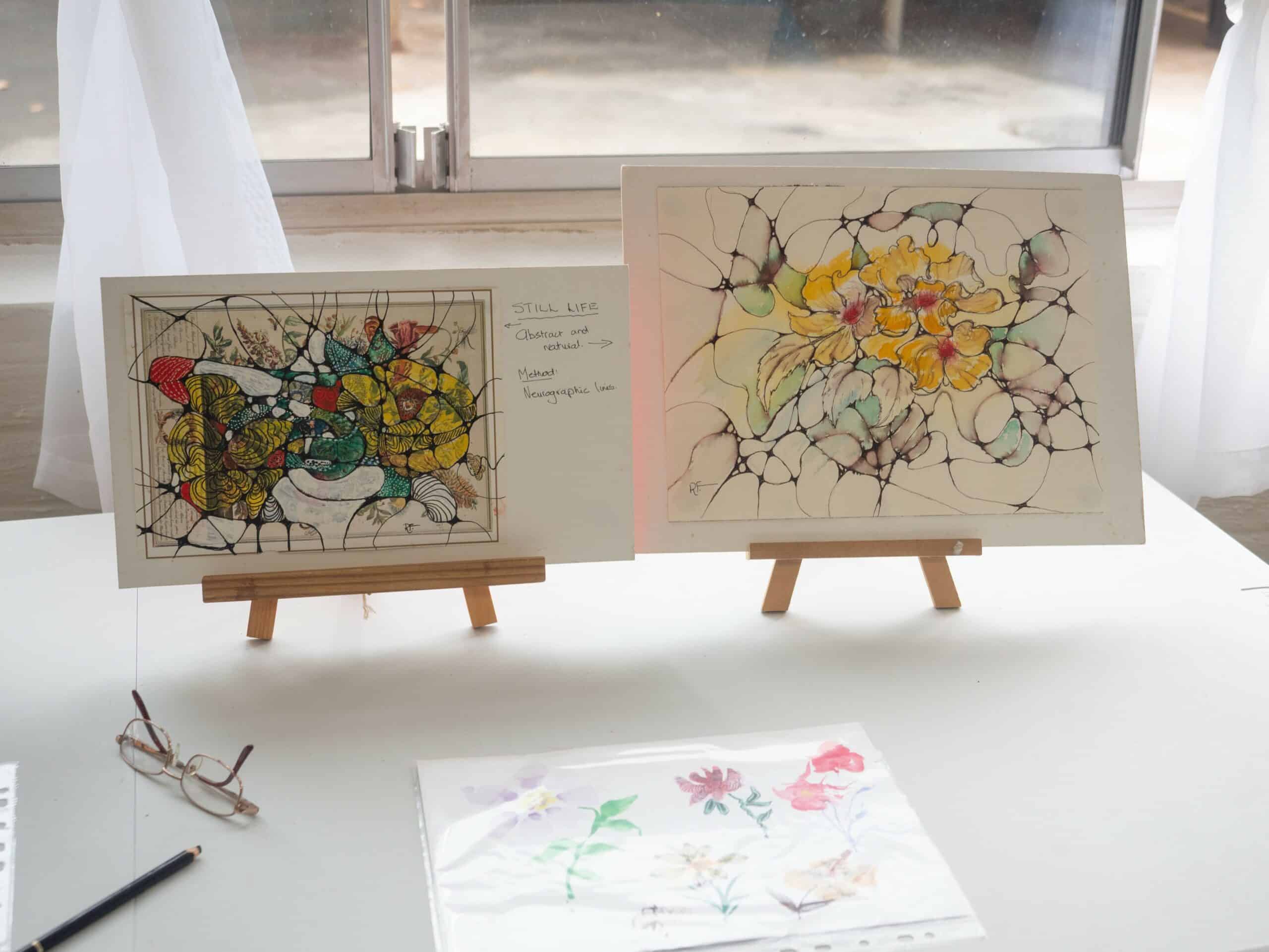 paintings in neurographical line art style