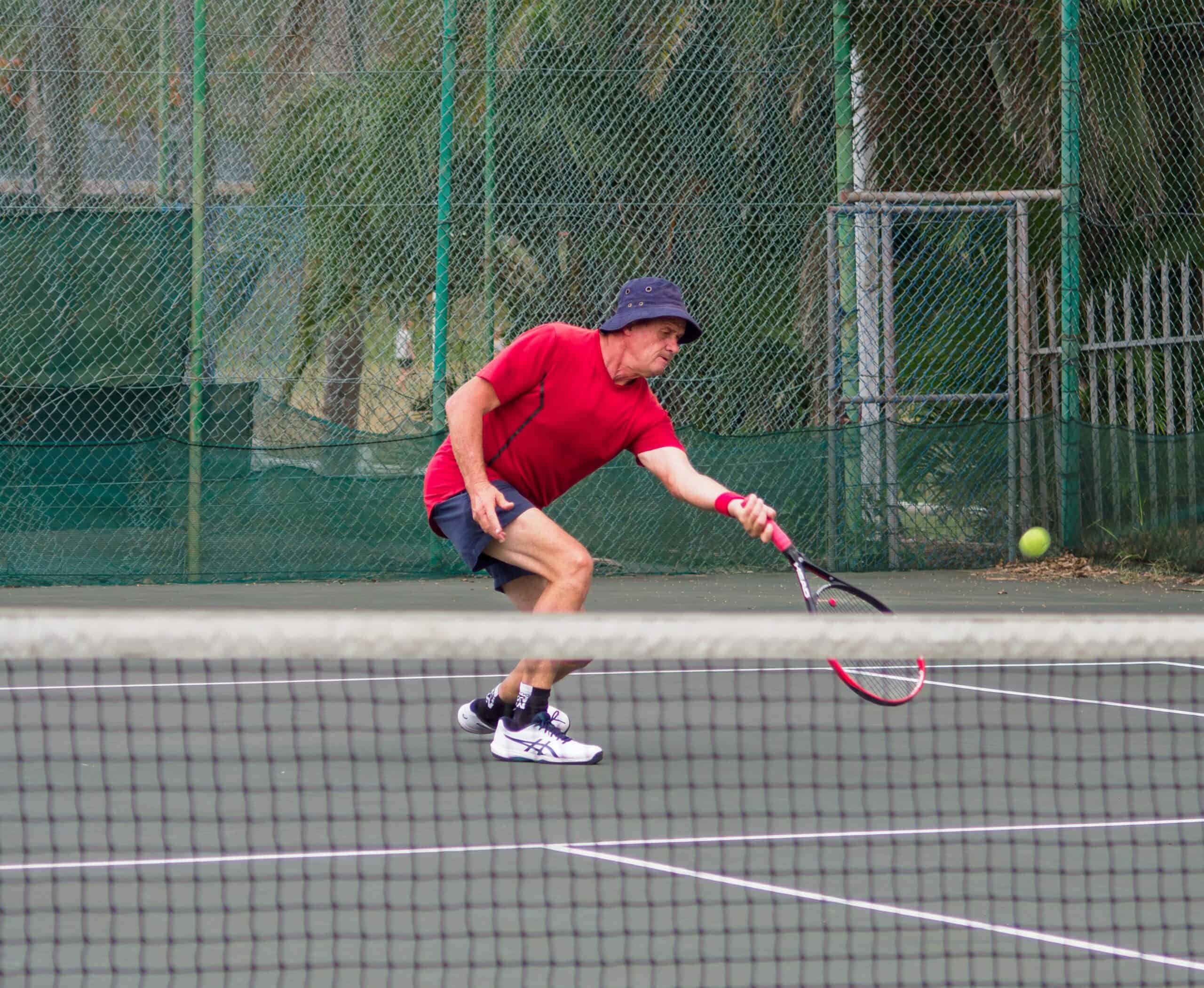 a man playing tennis