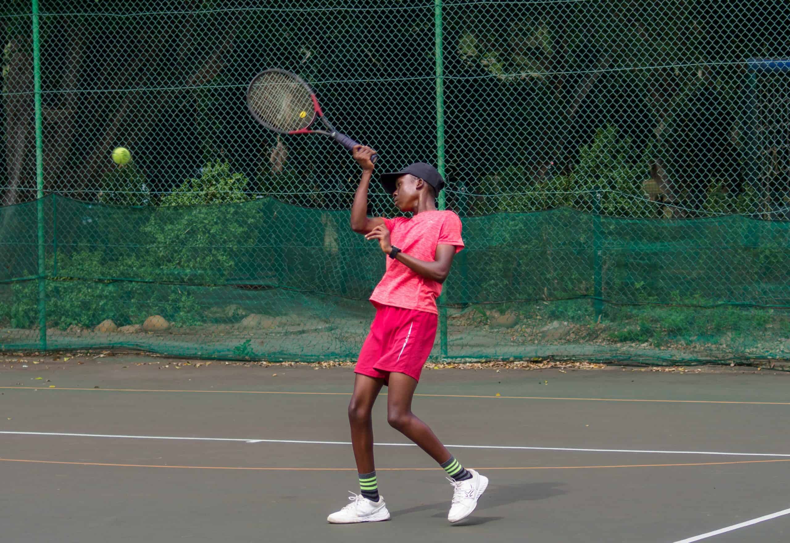 a man playing tennis