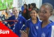 a group of schoolchildren during an environmental workshop