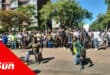 protestors demonstrating on the street