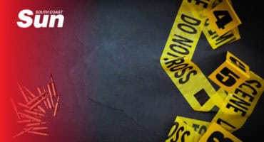 a stock image with bullets and a crime scene tape