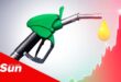 a fuel bowser with a line graph going from green to red