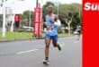 a runner on the road during a marathon