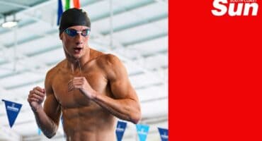 a swimmer that just exited the pool
