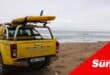 A Lifesaving South Africa vehicle on Amanzimtoti Main Beach.