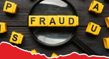 a stock image using a magnifying glass and scrabble letter tiles spelling out "Fraud"