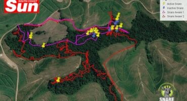 A map detailing the distance covered by Snare Aware members in parts of Clansthal, in addition to where snares were removed.