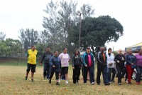Police force members break a sweat at the Montclair SAP women's network and men for change 5km fun run and walk on Thursday, 5 September.