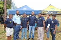 Liberty Life financial consultant Skhumbuzo Mkhabela supports Montclair SAP women's network and men of change during their 5km fun run on Thursday, 5 September. With him are Selbon Hadebe, Capt Thulane Ntuli, Archie Selirkiso, Lt Leopold Jojozi, Zandile Madonsela and Ntokozo Maluleka.