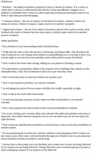 Safety Guidelines for Pedestrians