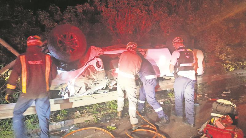 Accident where six were hurt in three car pile up