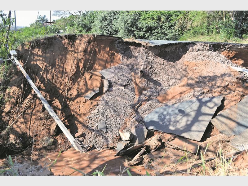 A massive collapse left the road impassable.