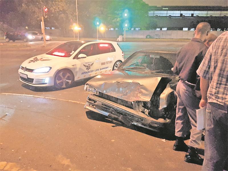 Two people were injured in a collision on Solomon Mahlangu Drive on the weekend.