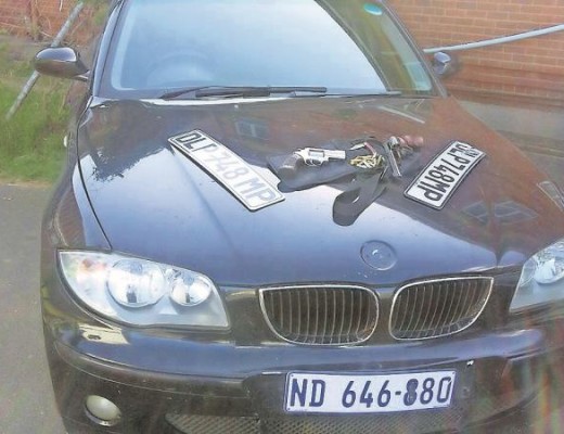Number plates were found in the car as well as unlicensed firearms and ammunition