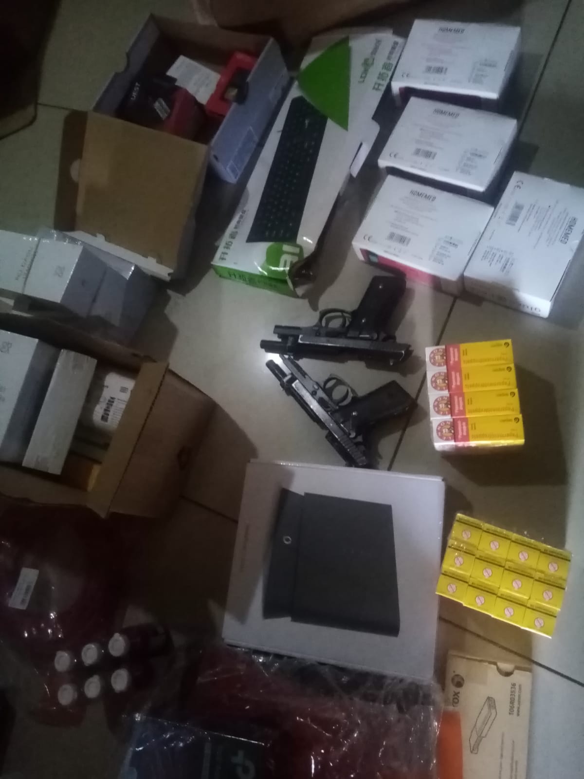 Joint operation leads to recovery of stolen goods, unlicensed firearms