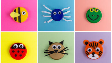 Caps of cuteness: Create animal faces with bottle caps