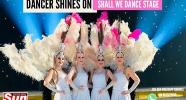 Samantha Wood, Kendra-Faye Randall, Melissa Alberts and Shelly Dady stun in their showgirl-themed outfits.