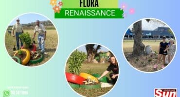 Derek Heale and Prem Pillay, Allison Schoeman the vice chairperson of the Bluff Residents and Ratepayers Association, Michelle and Connie Lategan hard at work on the Bluff Show Grounds.