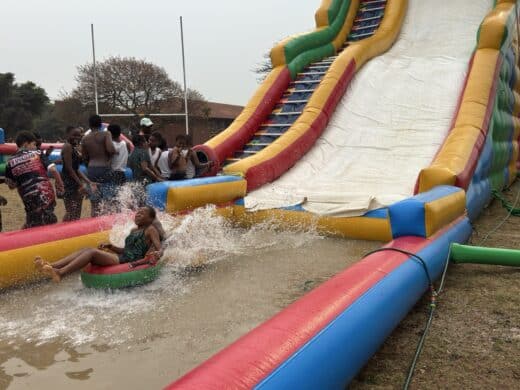 Learner having fun at school’s spring day fun day.