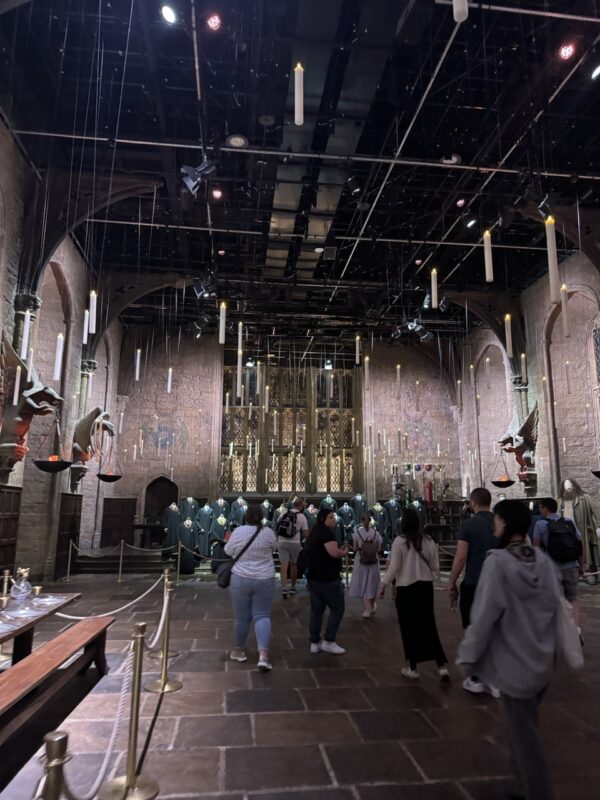 The Great Hall with the suspended candles.