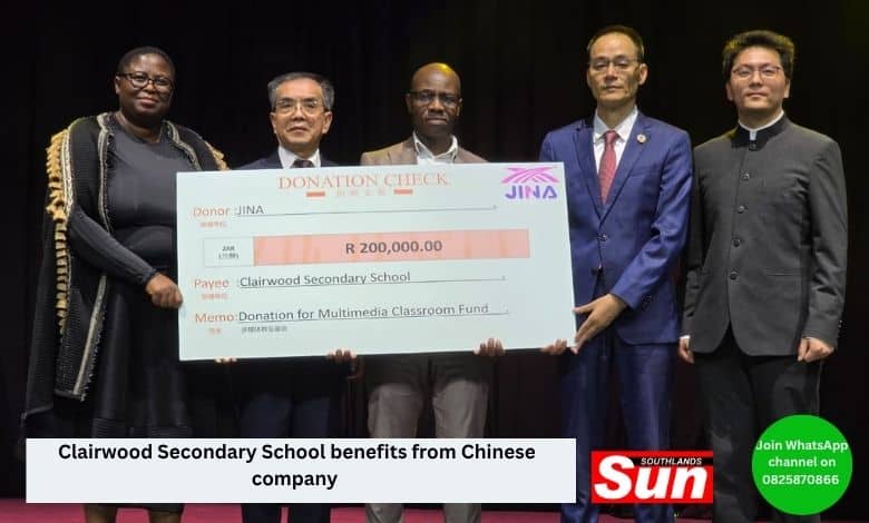 Clairwood Secondary School is the latest beneficiary of a R200 000 donation from a the Chinese company