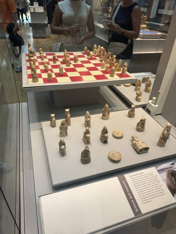 The museum stores a selection of ancient chess boards and their pieces.