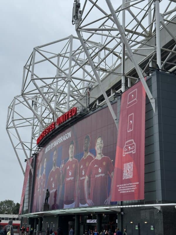 Old Trafford from outside the stadium.