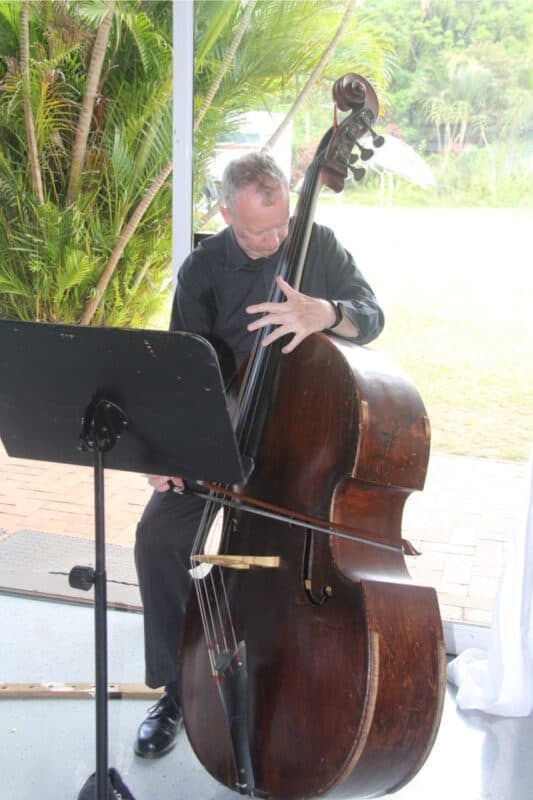 Andreas Kappen from the KZN Philharmonic Orchestra playing the double bass.