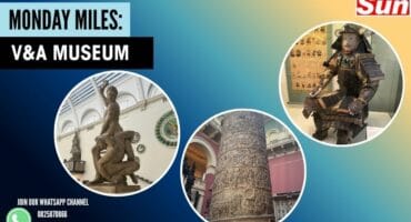 Art pieces displayed at the V&A Museum in London.