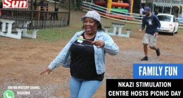 Felicia Roman tries to run without dropping the egg.