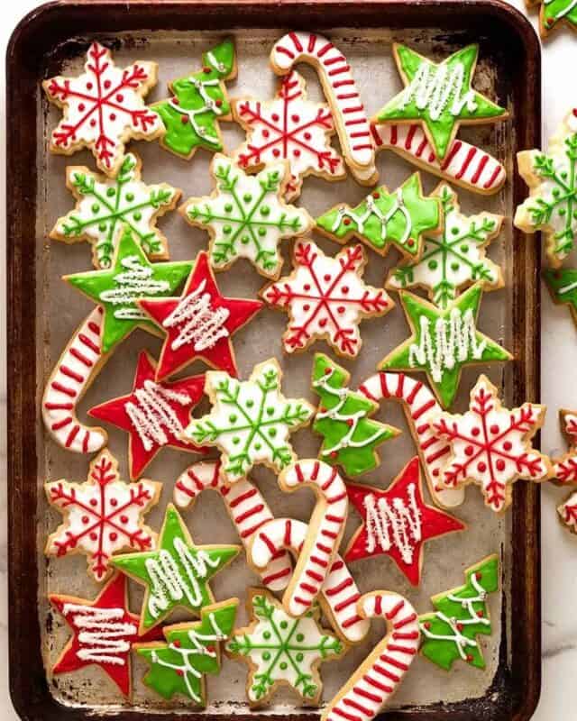 Christmas cookies iced and decorated